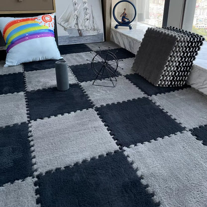 Soft Plush Children'S Mat Baby Toys Eva Foam Puzzle Carpet Warm Children Play Mats Interlocking Rugs Infant Carpet 30*30*1Cm