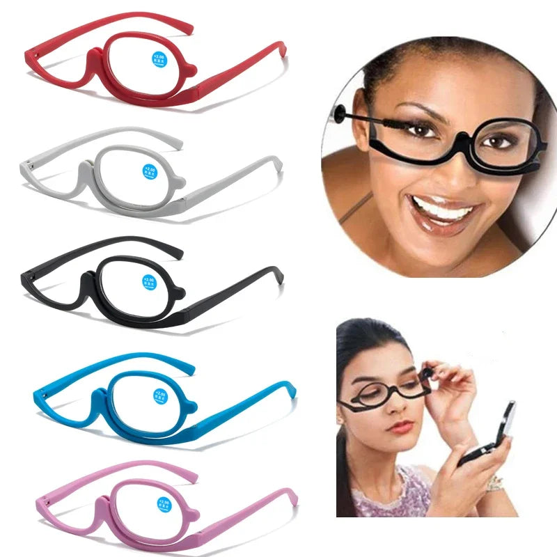 Magnifying Glasses Rotating Makeup Reading Glasses anti Blue Light Make-Up Presbyopic Eyeglasses Diopter +1.0 +1.5 +2.0 to +4.0